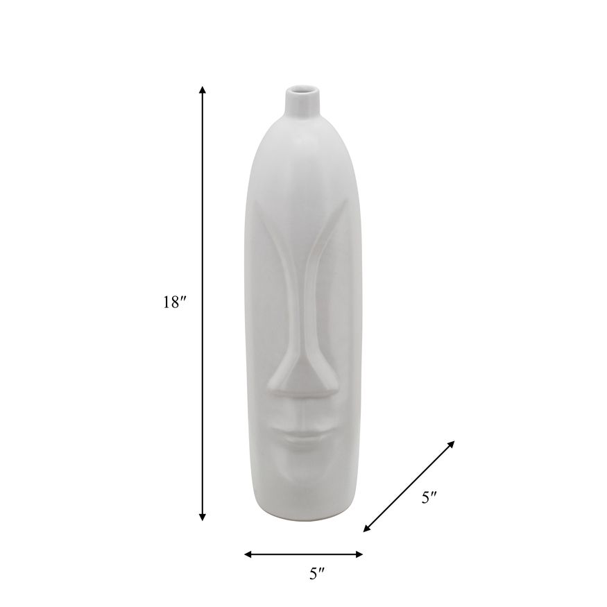 Sagebrook 18" Face Vase - White