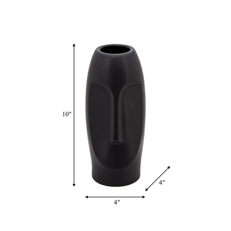 Sagebrook 10" Face Vase - Black