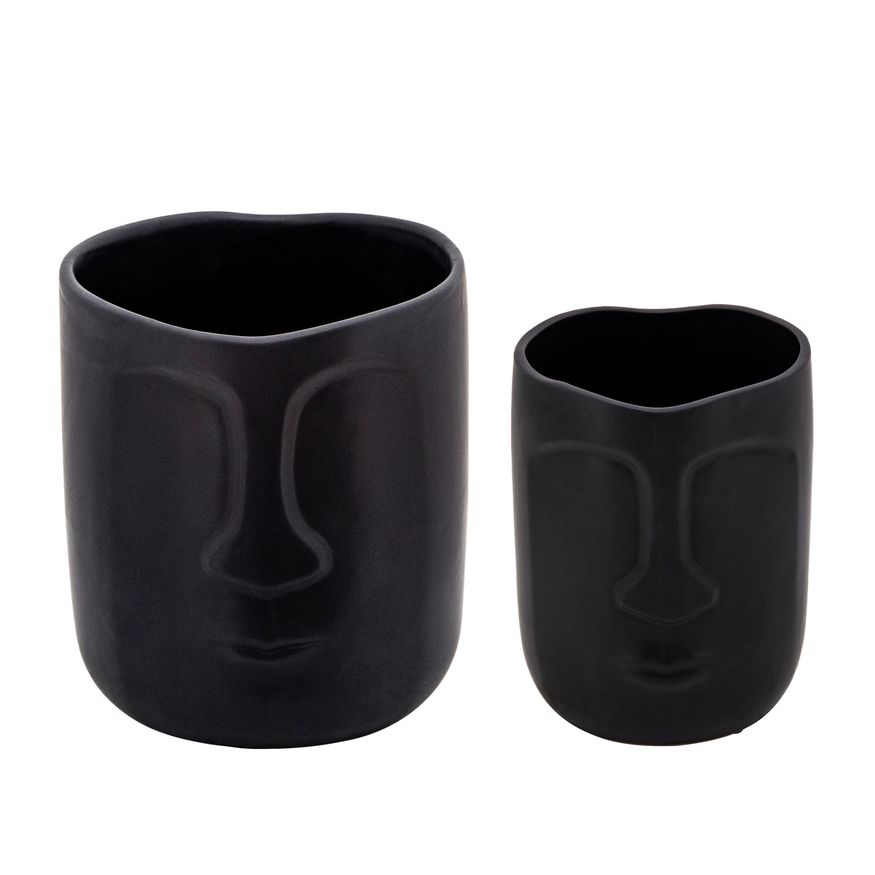 Sagebrook - 6" Face Vase in Black