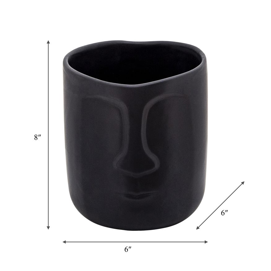 Sagebrook - 6" Face Vase in Black