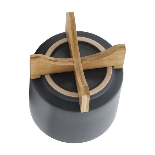 Sagebrook™ 8" Planter With Wood Stand - Matte Gray