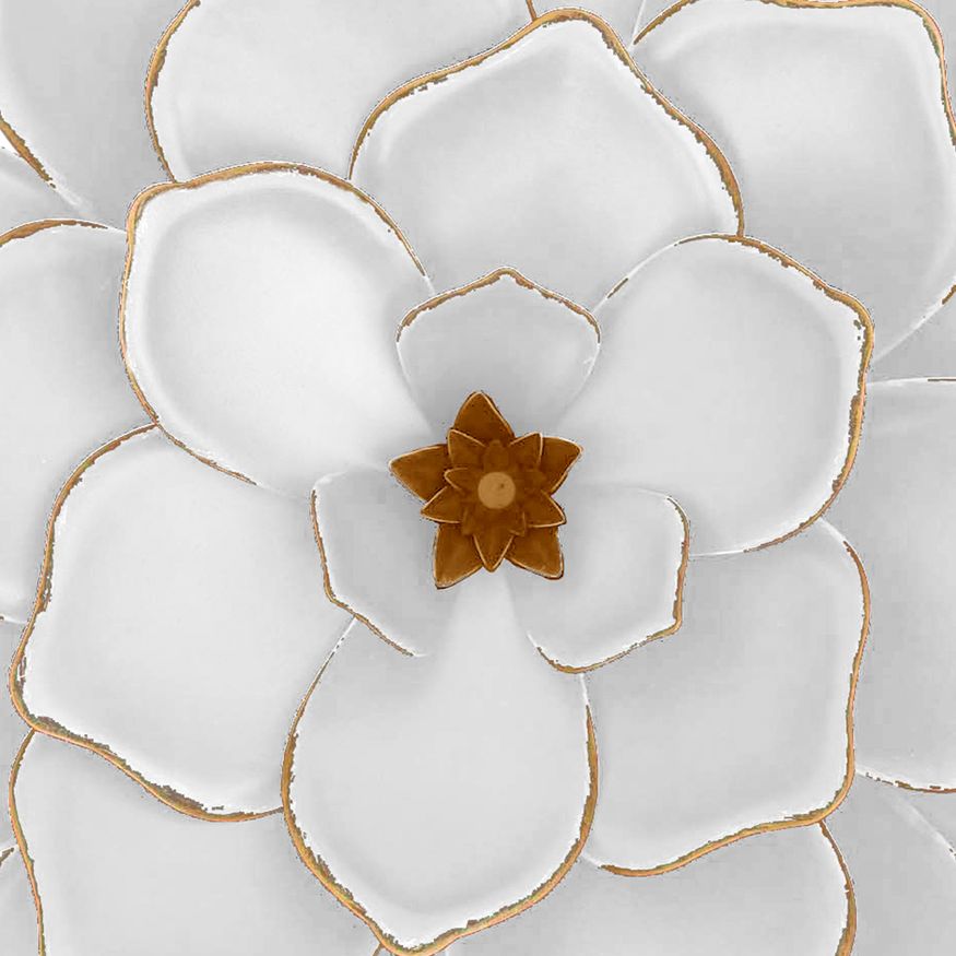 Sagebrook - Metal Multi-Layer Flower Wall Decor in White/Gold