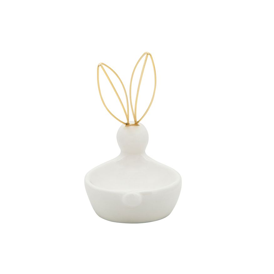 Sagebrook 6" Bunny Trinket Tray - White