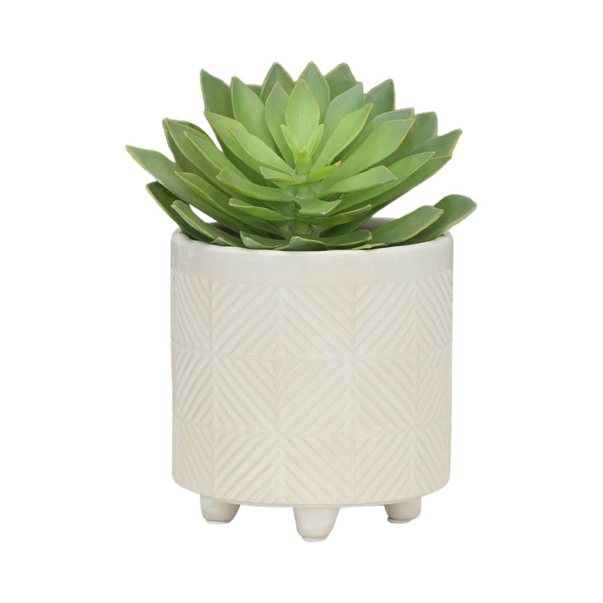 Sagebrook 6"/8" Textured Planters (Set Of 2) - Shiny White