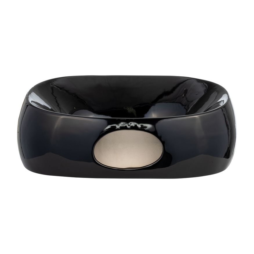 Sagebrook 11" Ceramic Oval Vase - Siny Black