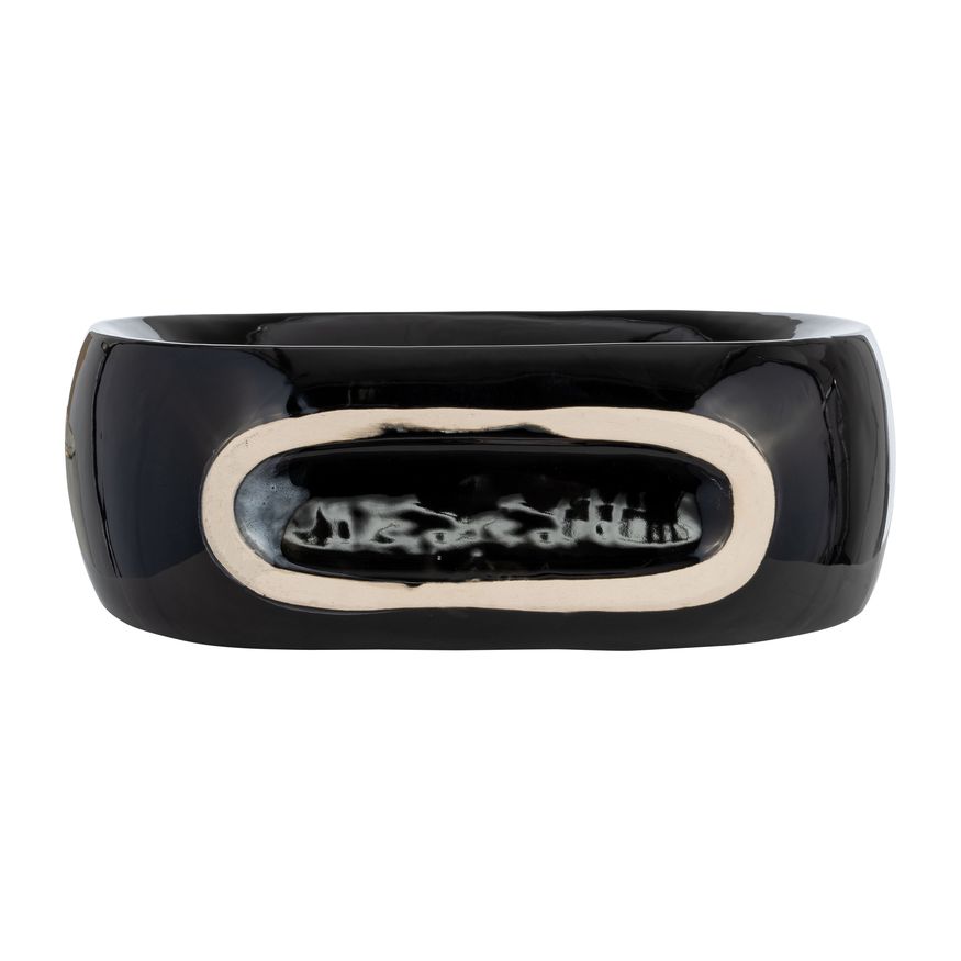 Sagebrook 11" Ceramic Oval Vase - Siny Black