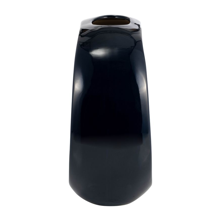 Sagebrook 11" Ceramic Oval Vase - Navy Blue