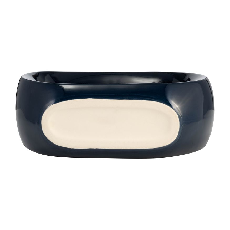 Sagebrook 11" Ceramic Oval Vase - Navy Blue