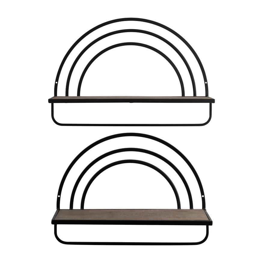 Sagebrook - Metal/Wood Heart Wall Shelves (Set Of 3)