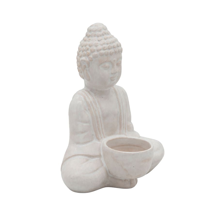 Sagebrook 6" Mini Buddha - White