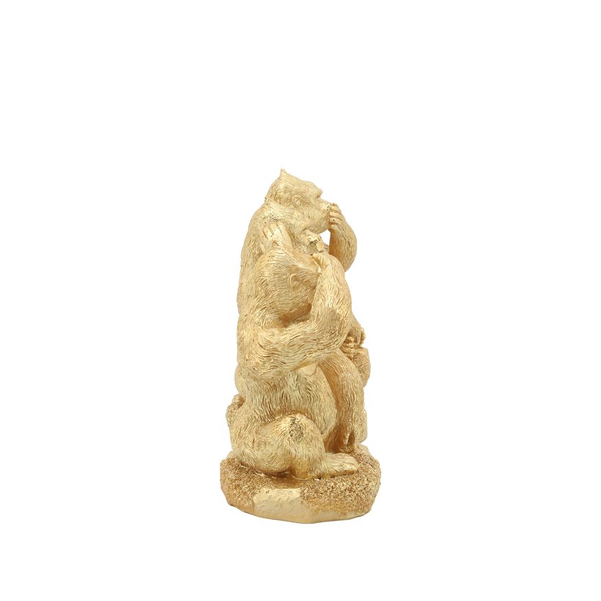 Sagebrook - Resin Hear, Speak, See No Evil Gorillas (Set Of 3) in Gold