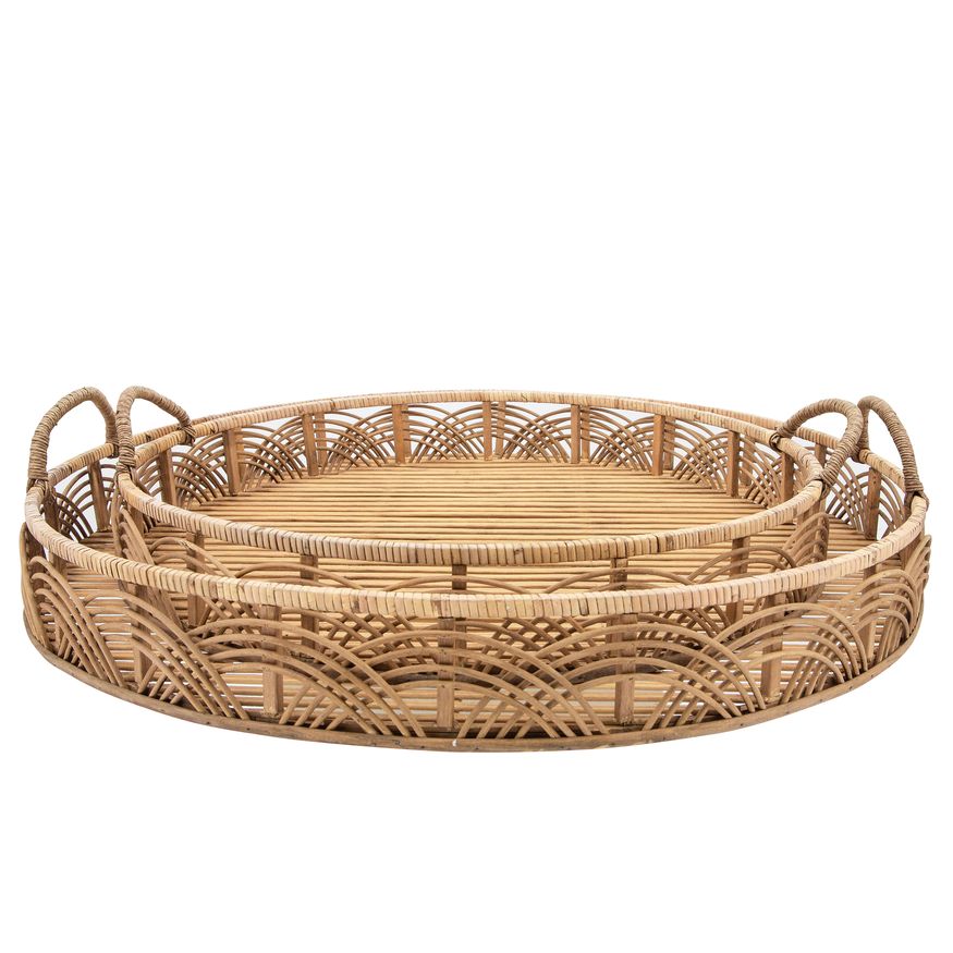 Sagebrook 24"/30" Bamboo Round Trays (Set Of 2)