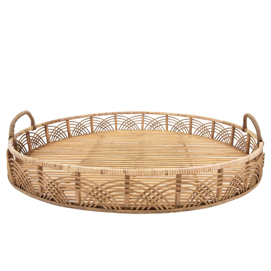 Sagebrook 24"/30" Bamboo Round Trays (Set Of 2) - Natural