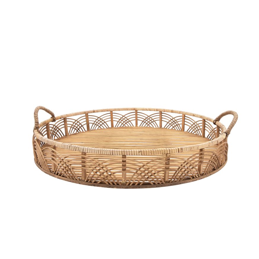 Sagebrook 24"/30" Bamboo Round Trays (Set Of 2) - Natural