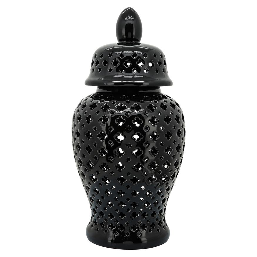 Sagebrook 17" Cut-out Clover Temple Jar