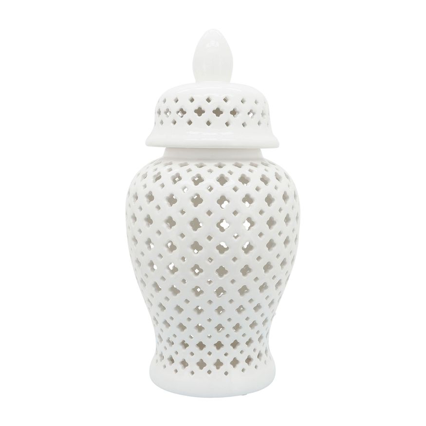 Sagebrook 17" Cut-out Clover Temple Jar