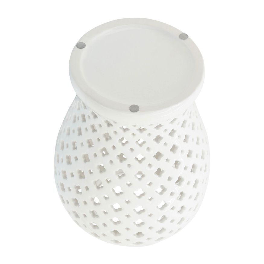 Sagebrook 24" Cut-out Clover Temple Jar - White