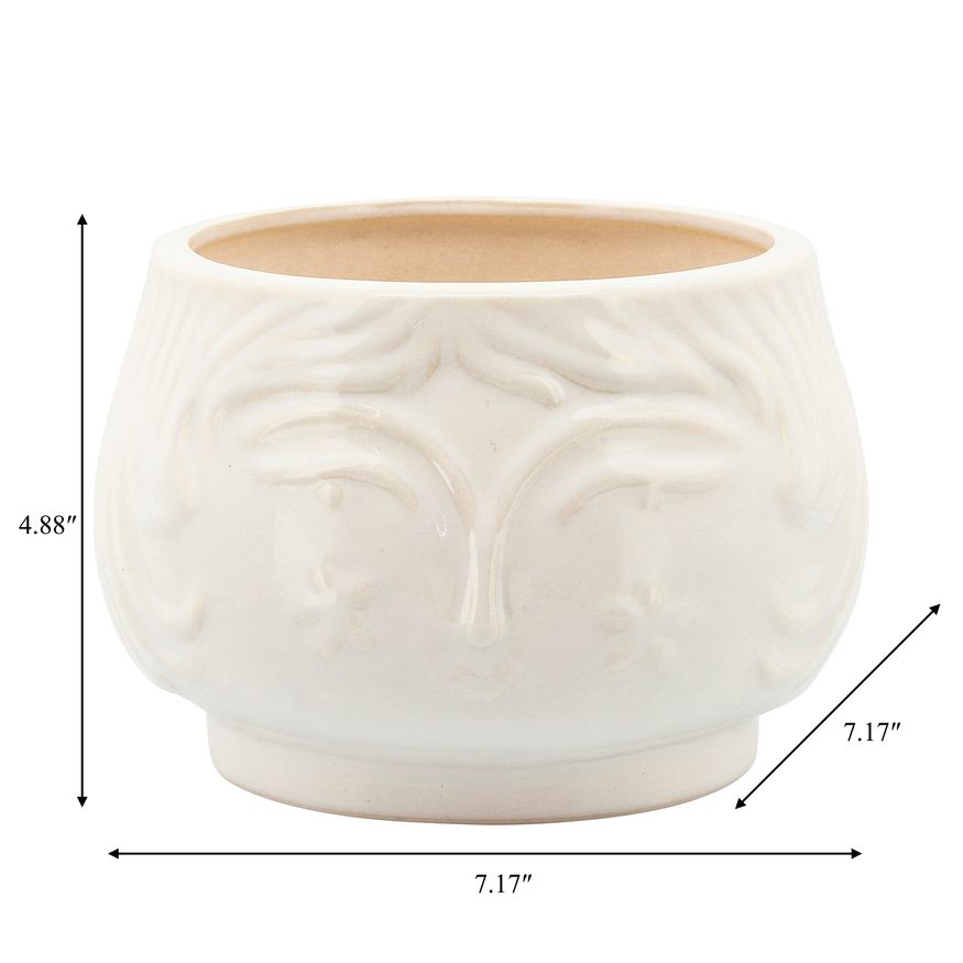 Sagebrook 7" Grandma Planter - White