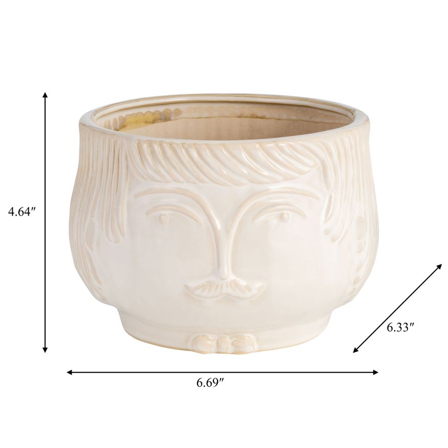 Sagebrook 7" Grandpa Planter - White