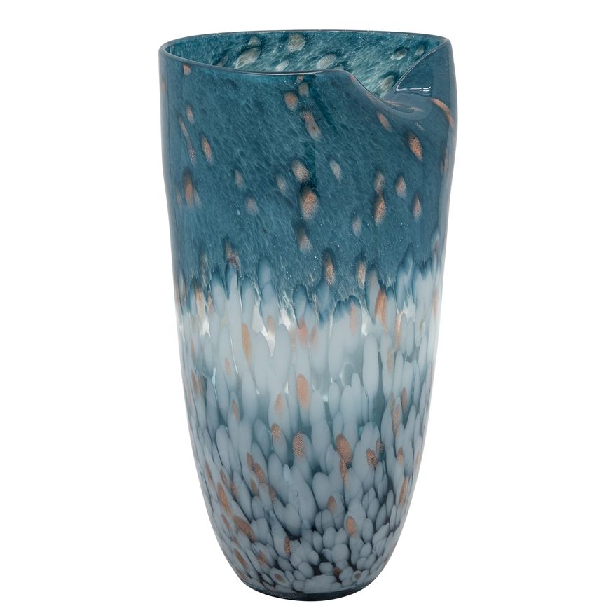 Sagebrook - Glass 14" Ocean Art Vase in Blue