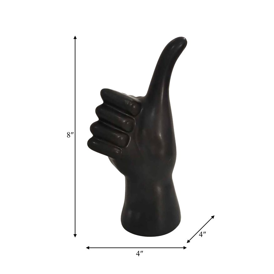 Sagebrook 9" Thumbs Up Table Decor - Black