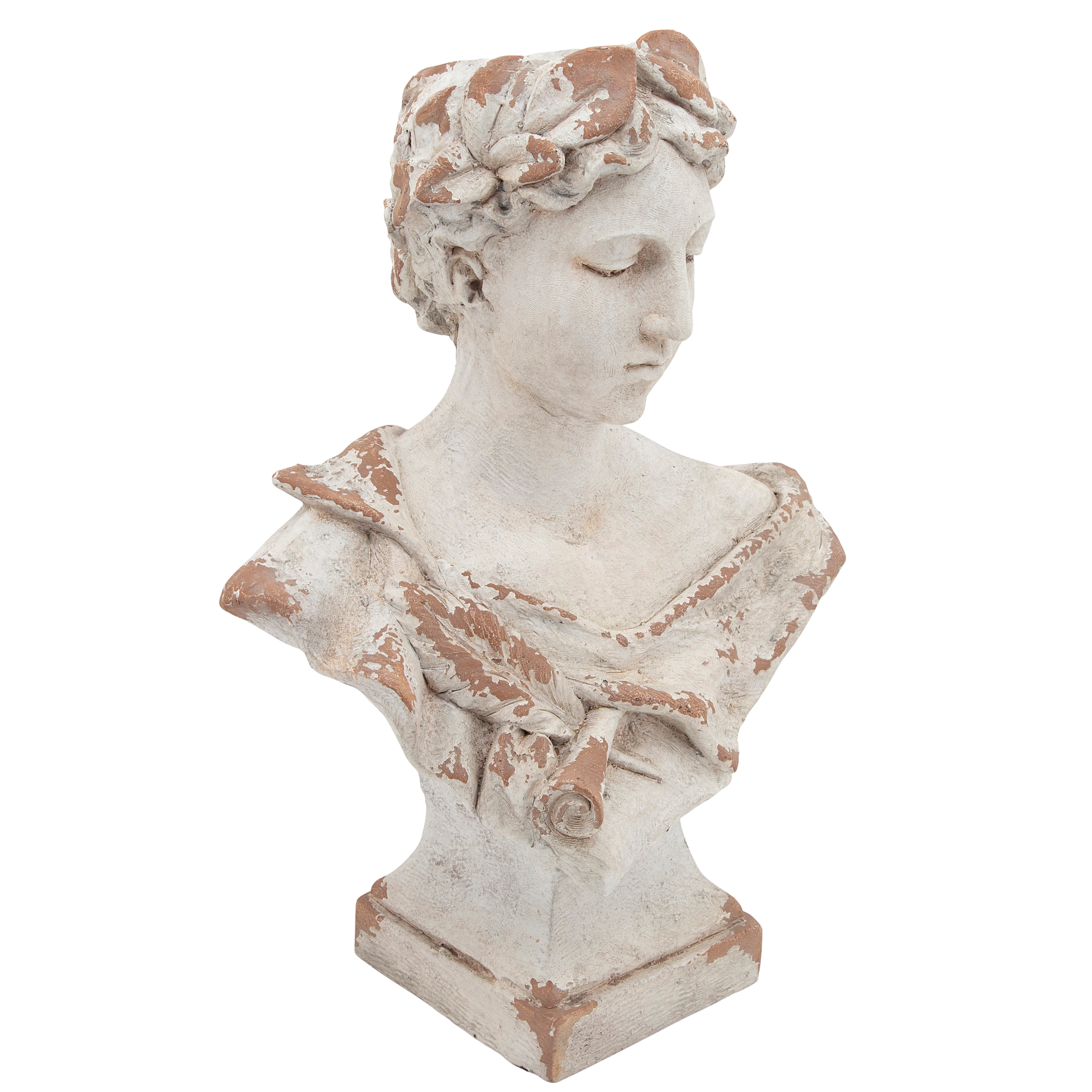 Sagebrook 21" Resin Lady with Laurels - White