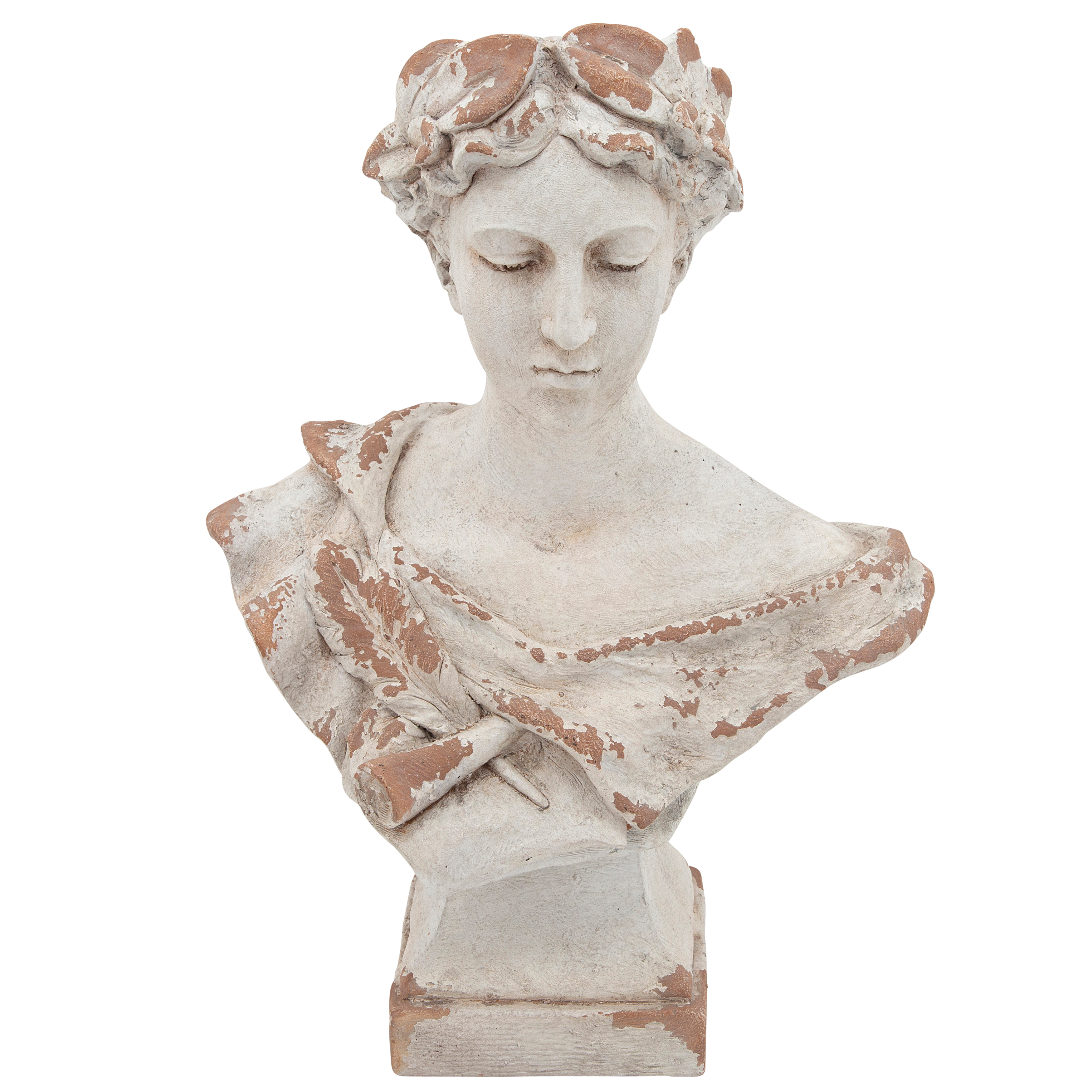 Sagebrook 21" Resin Lady with Laurels - White