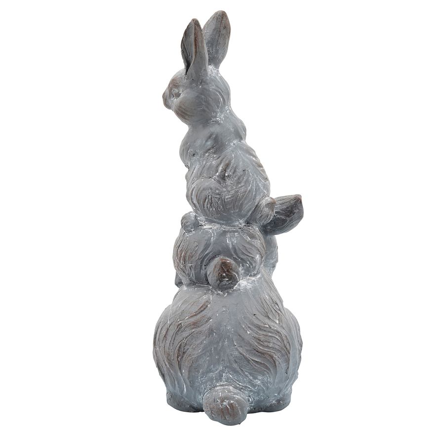 Sagebrook Resin Three Bunnies Decor - Gray