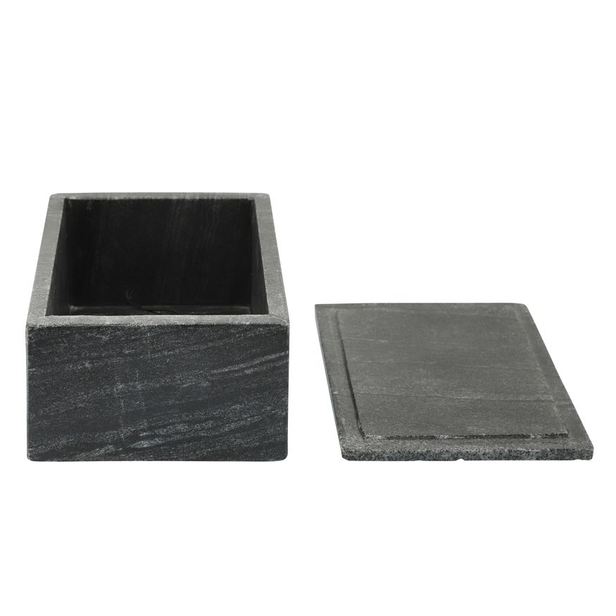 Sagebrook 7"x5" Marble Box With Bee Accent - Black