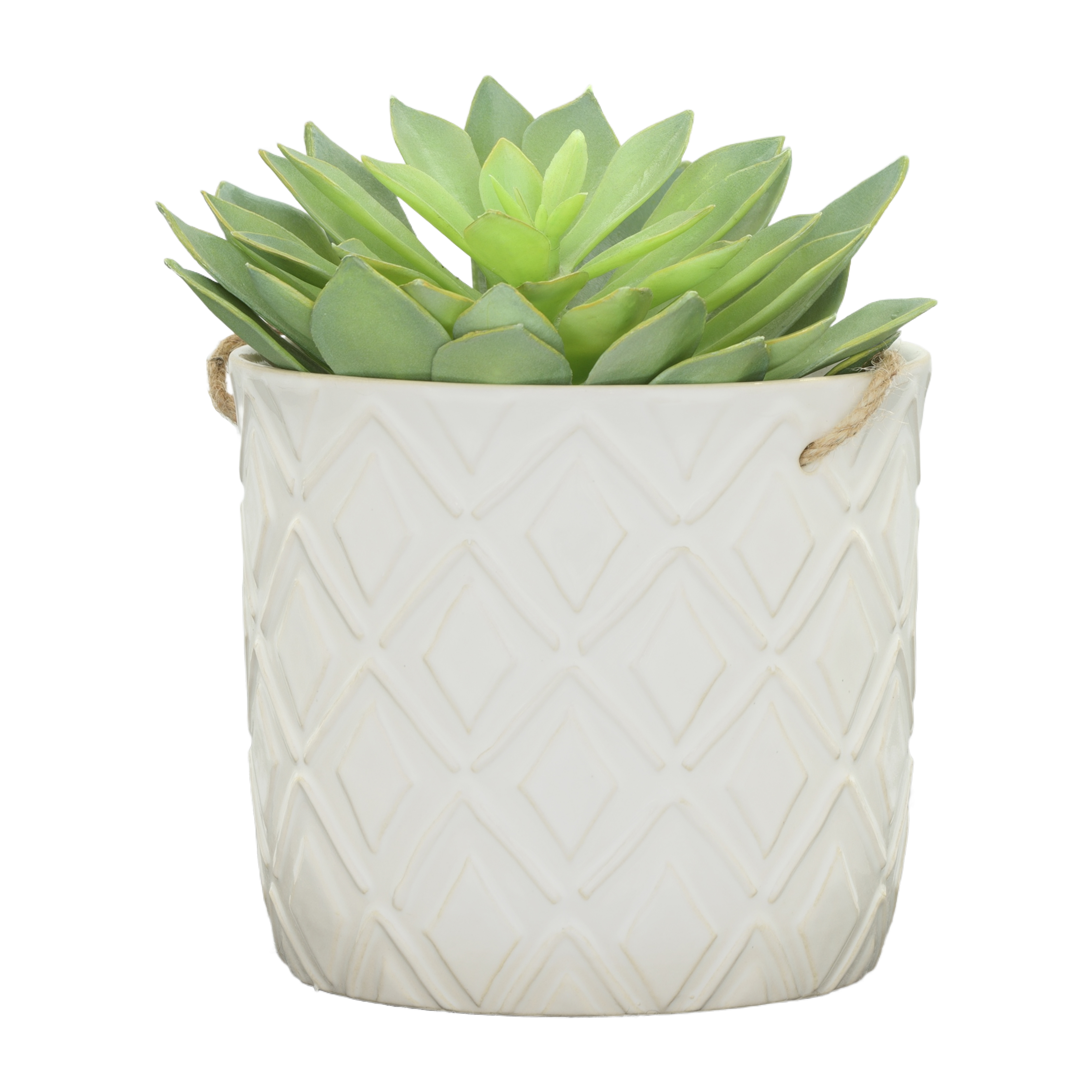 Sagebrook 7" Diamond Hanging Planter - White