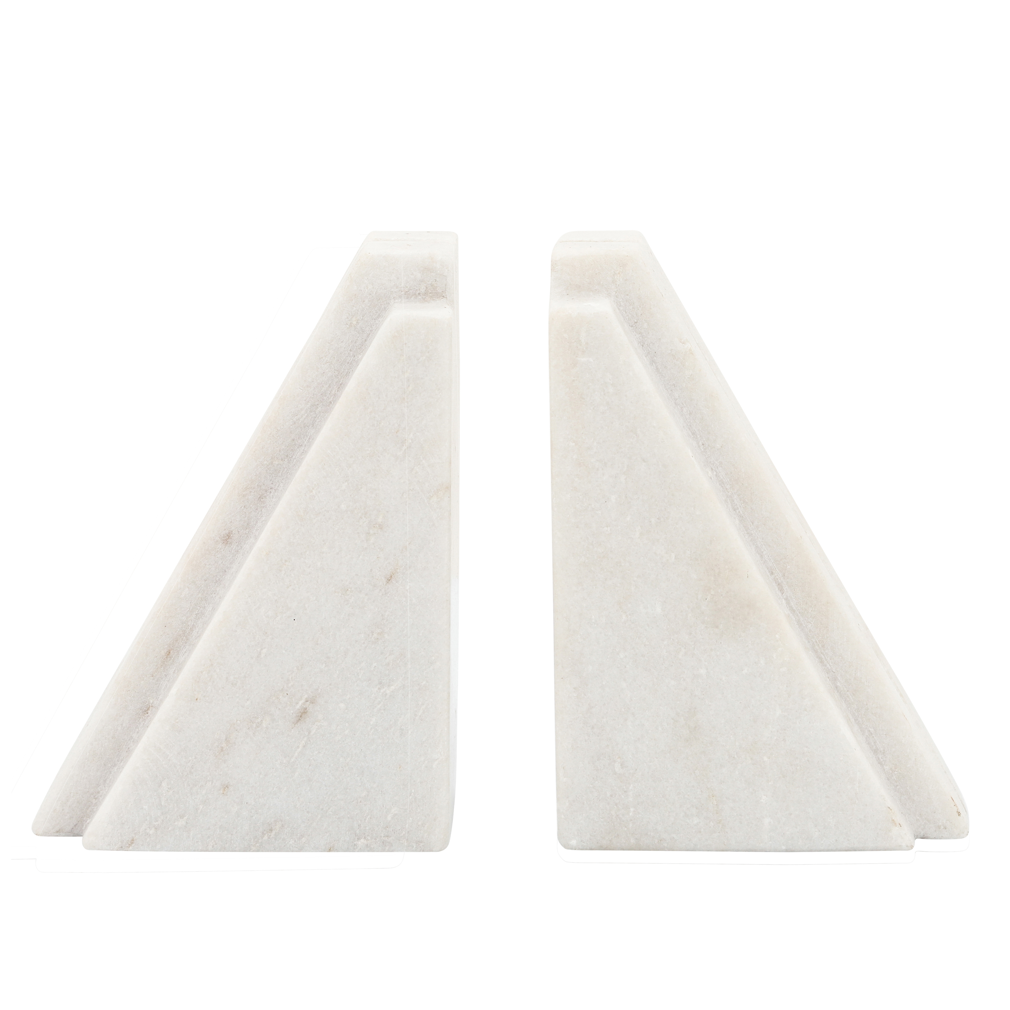 Sagebrook - 7" Marble Tapered Bookends (Set Of 2) in White