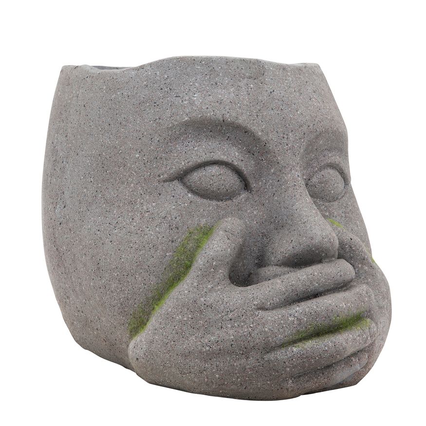 Sagebrook Resin No Speak Planter - Gray