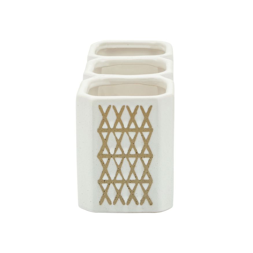 Sagebrook 3-cup X-pen Holder - Beige