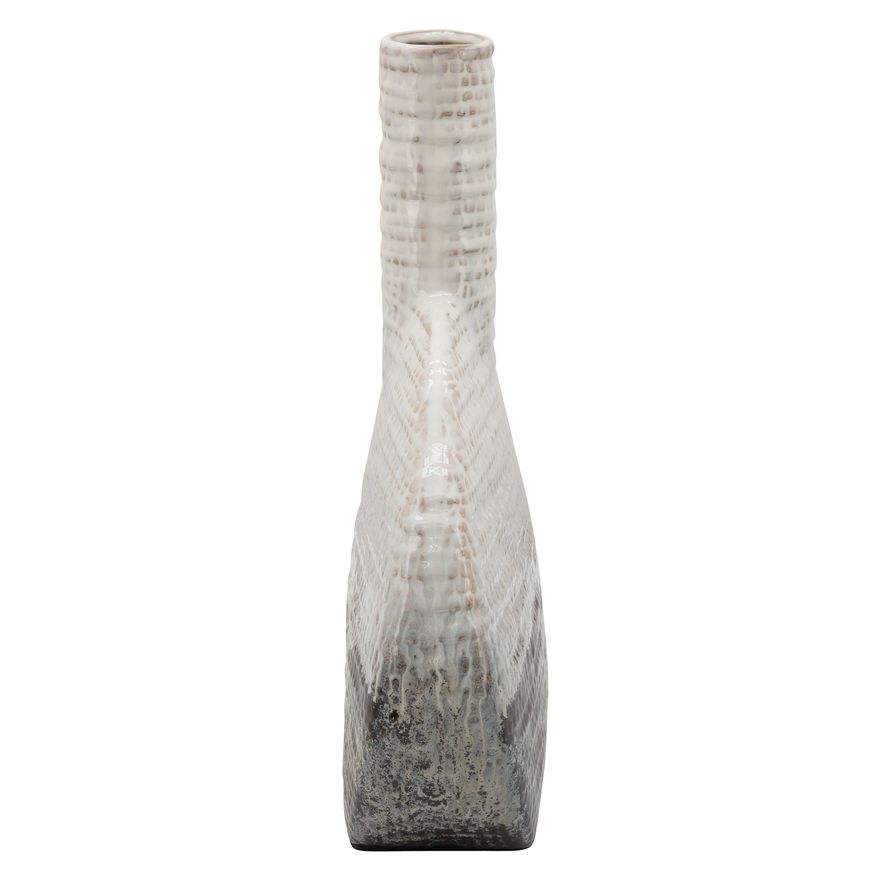 Sagebrook - 14" Textured Oval 2-tone Vase in Beige