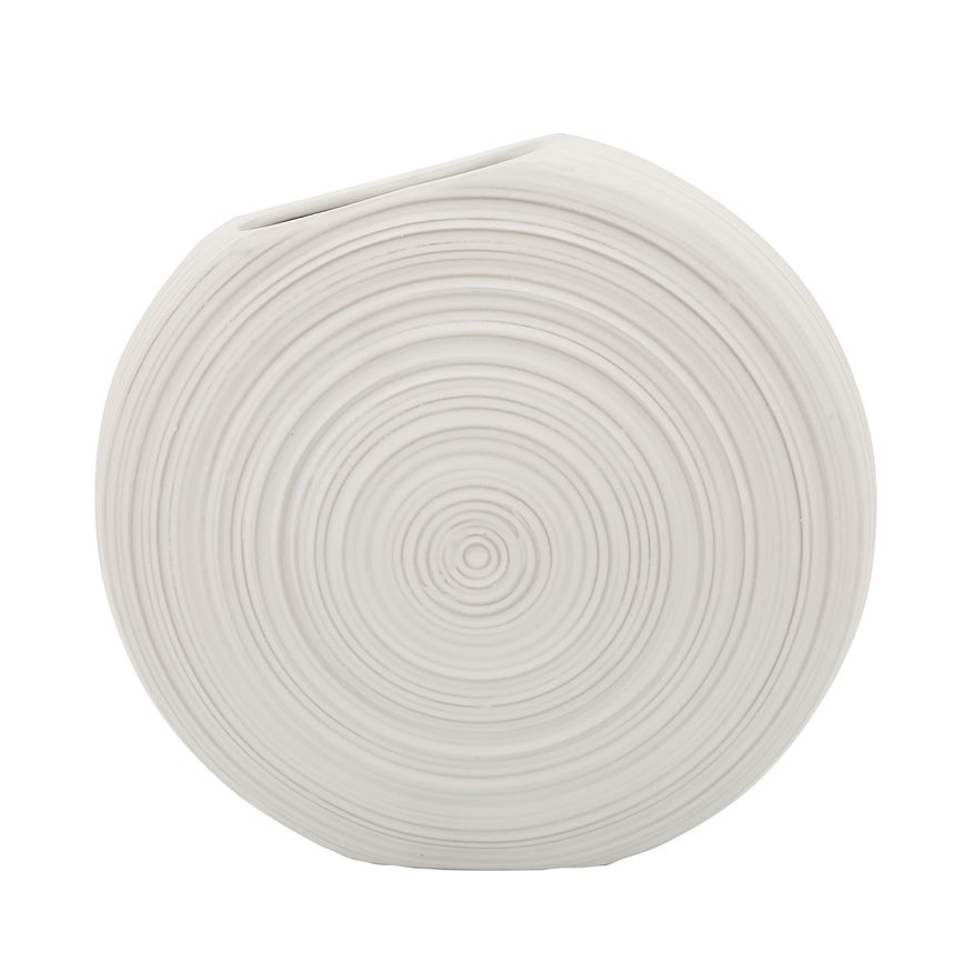 Sagebrook 11" Oval Swirled Vase - White