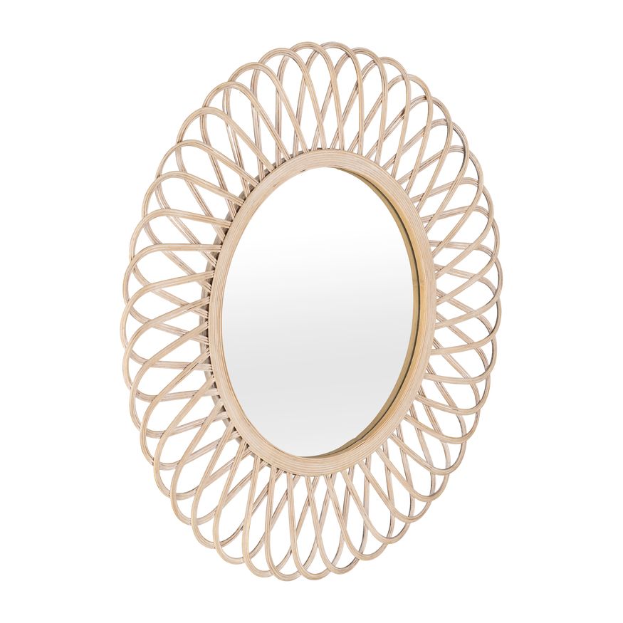 Sagebrook Wicker Daisy Mirror - Natural