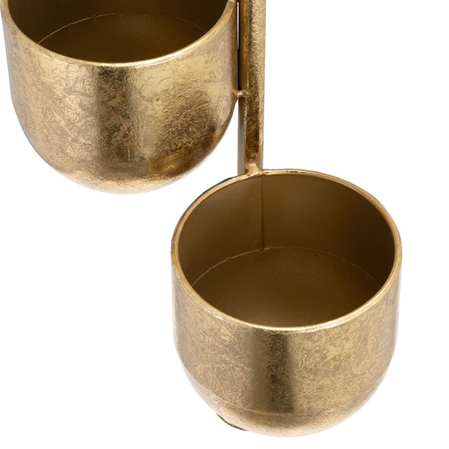 Sagebrook 4" Metal 3-Hanging Planters - Gold