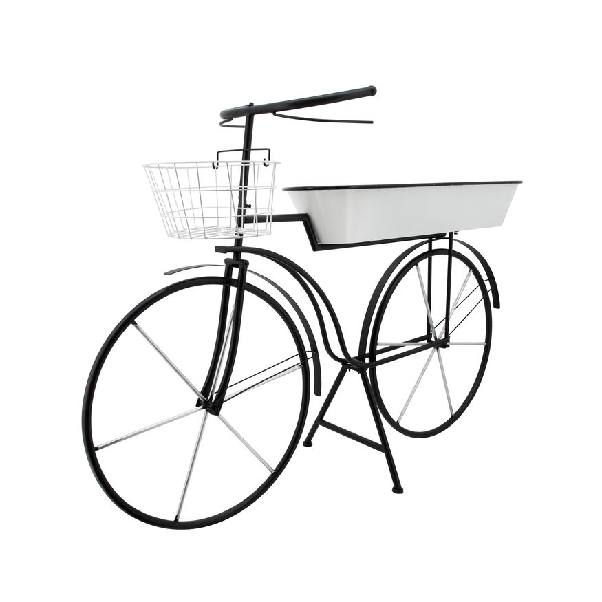 Sagebrook Metal Bike Planter - White