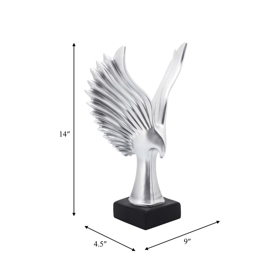 Sagebrook - 14" Resin Eagle Table Accent in Silver