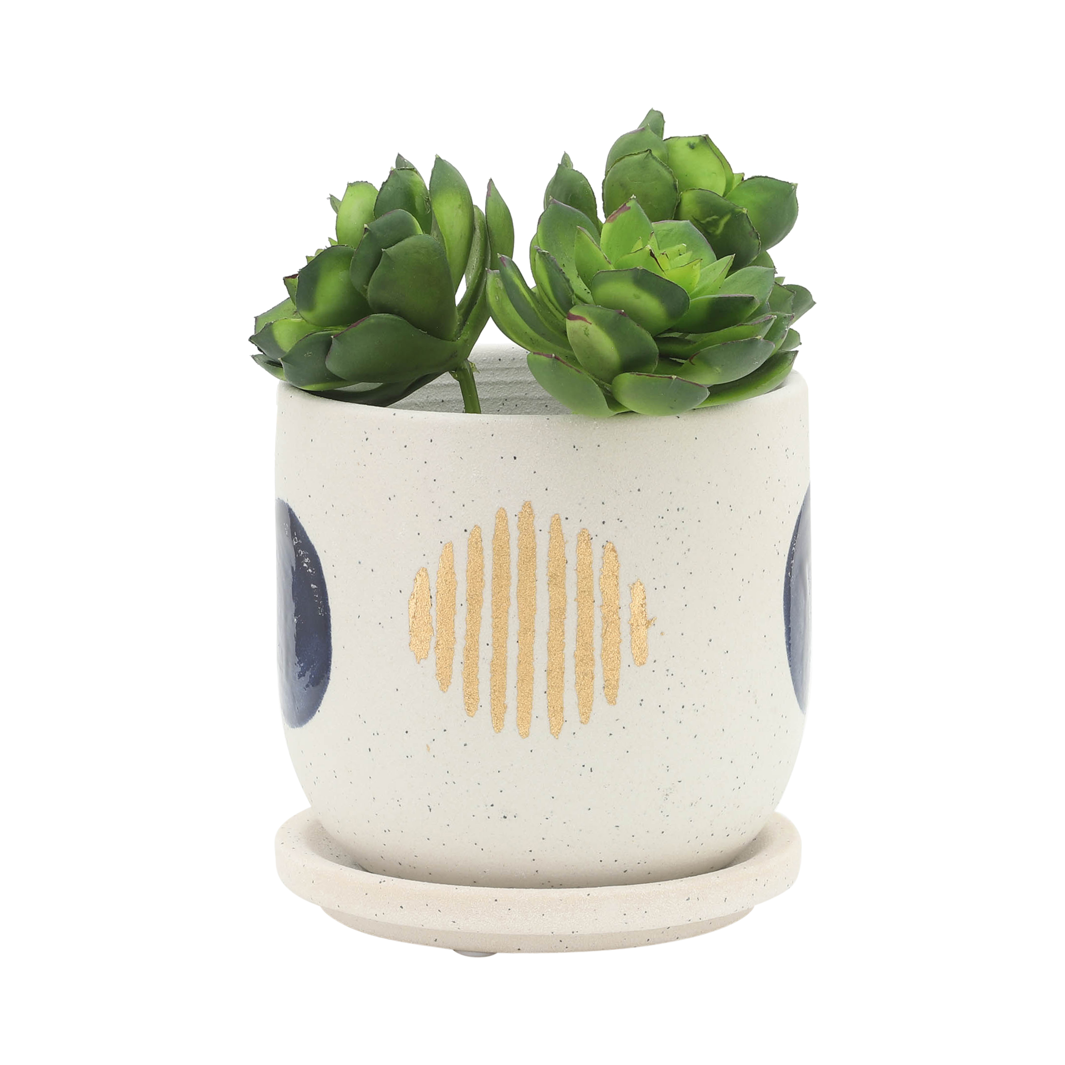 Sagebrook 5"/6" Funky Planter with Saucer (Set Of 2) - White