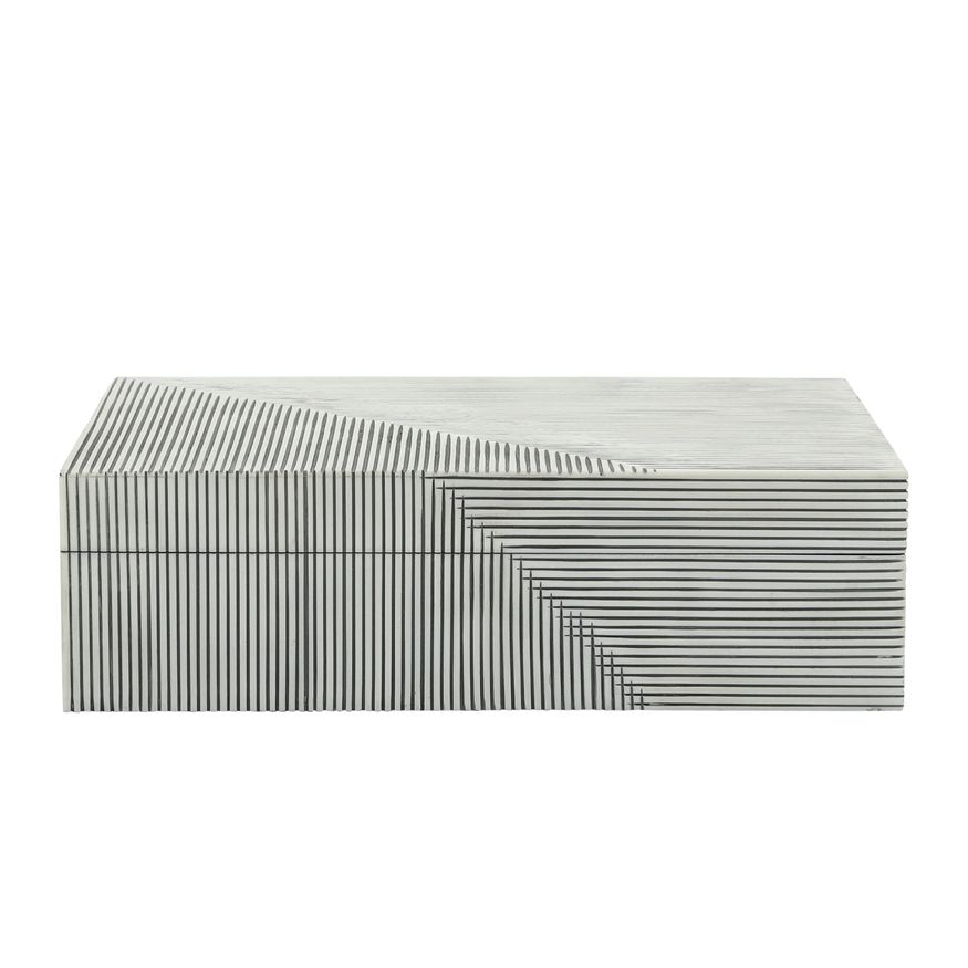 Sagebrook - Resin Ridged Boxes (Set Of 2) in White