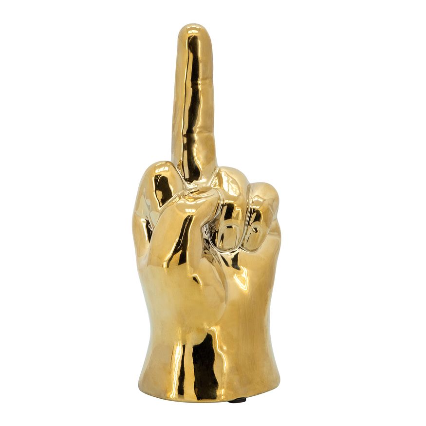 Sagebrook 8" Dirty Finger Sign - Gold