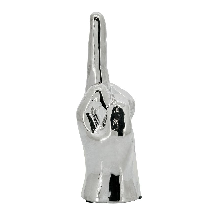 Sagebrook 8" Dirty Finger Sign - Silver