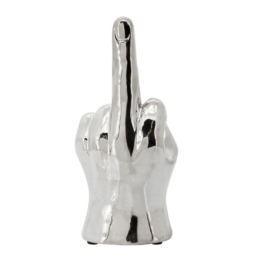 Sagebrook 8" Dirty Finger Sign - Silver