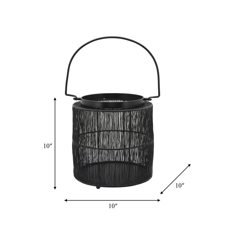 Sagebrook - 10.25" Metal Wire Lantern in Black