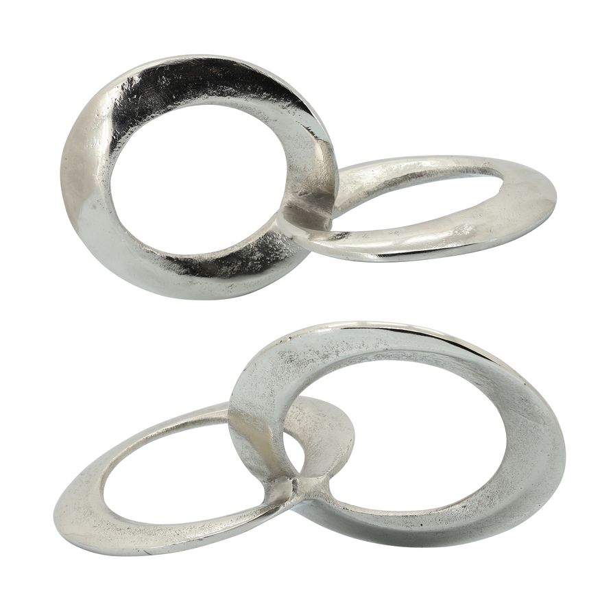 Sagebrook 11" Metal Circle Links - Silver