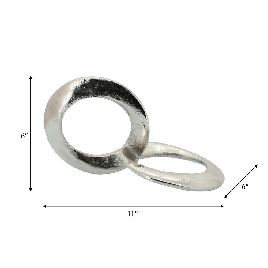 Sagebrook 11" Metal Circle Links - Silver