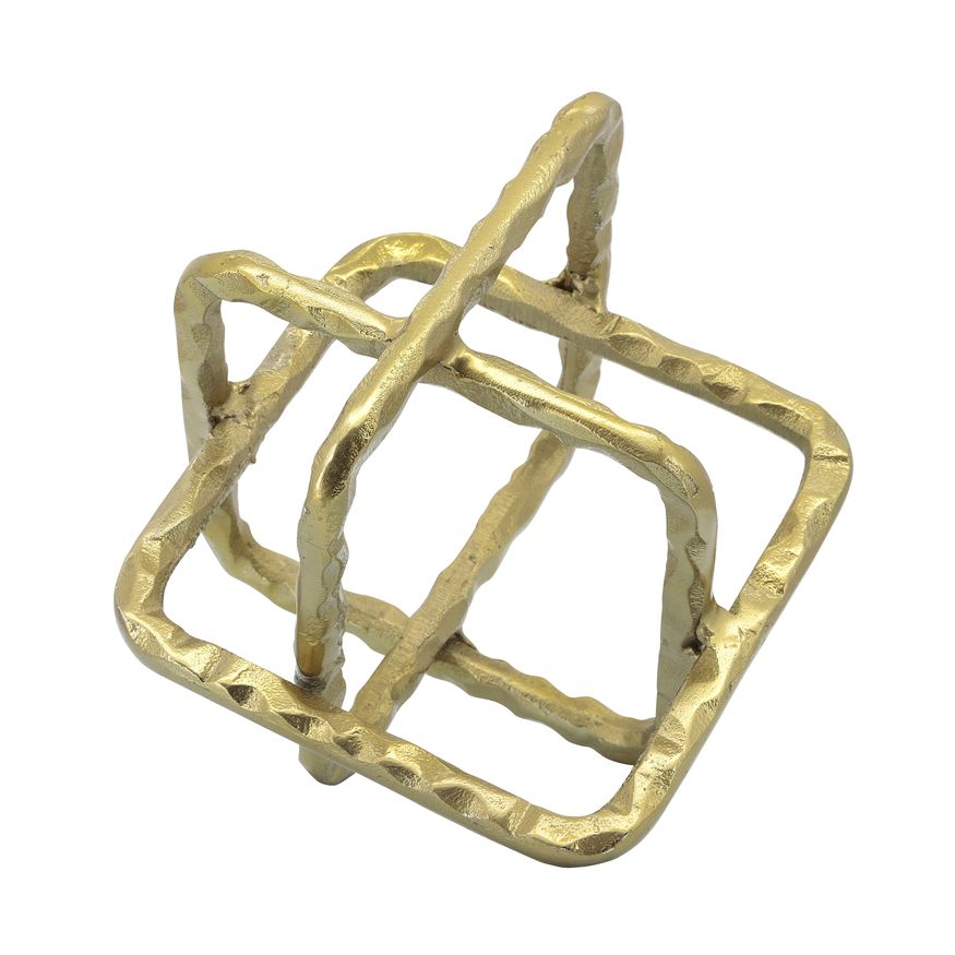 Sagebrook 8" Metal Square Orbs - Gold