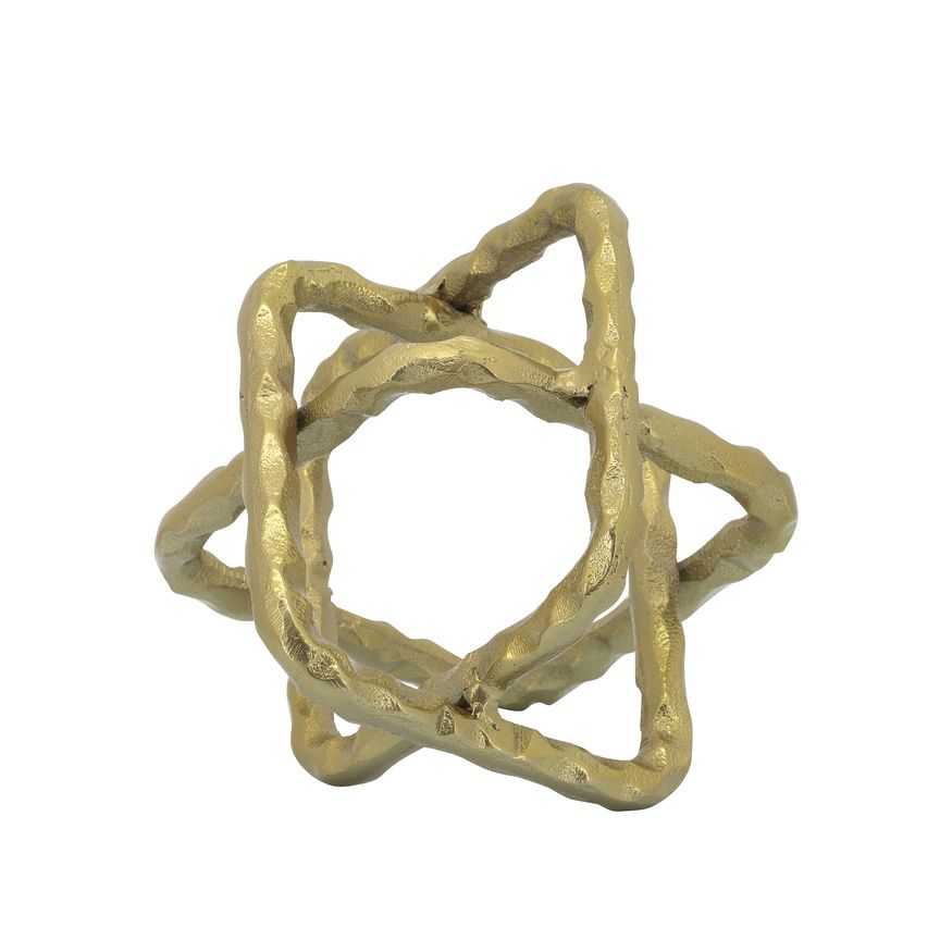 Sagebrook 7" Metal Square Orbs - Gold