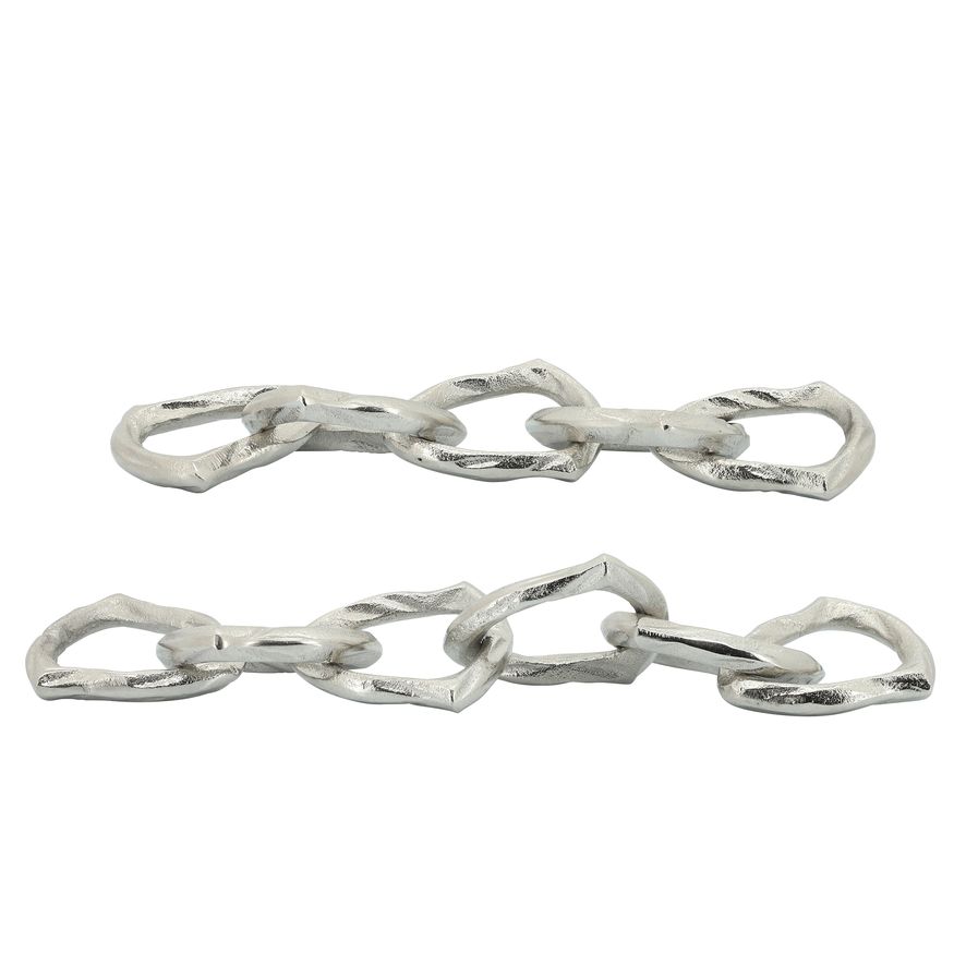 Sagebrook 18" Metal Chain Links - Silver